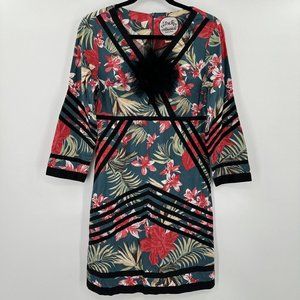 Almratrichi Spain Floral Bow Long Sleeve Hawaiian‎ Dress Size 38